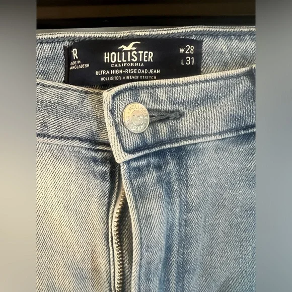 Hollister Light Blue High-Rise wide leg Jeans size 28 - Picture 3 of 5